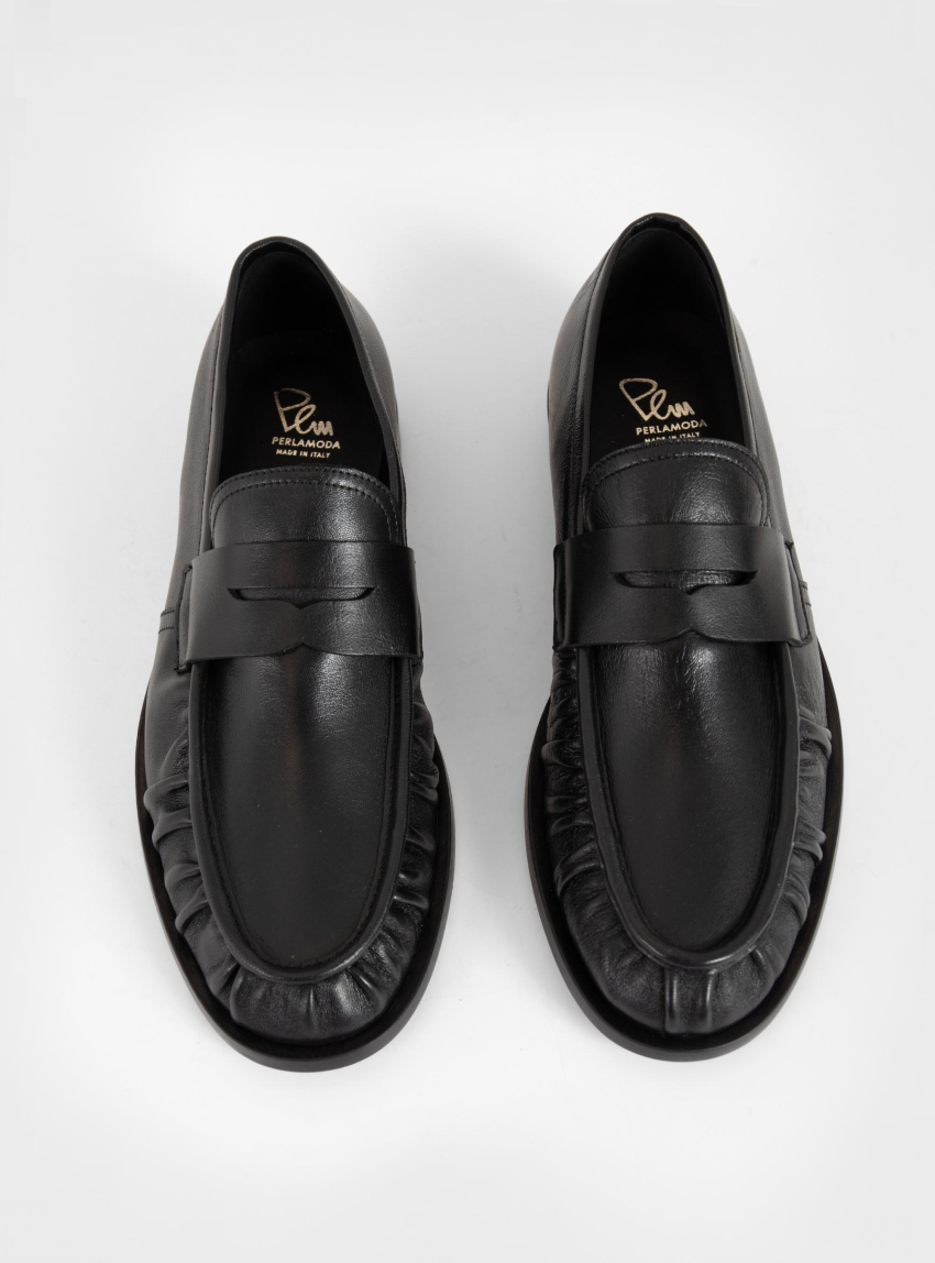 Per La Moda Penny Loafers - Black