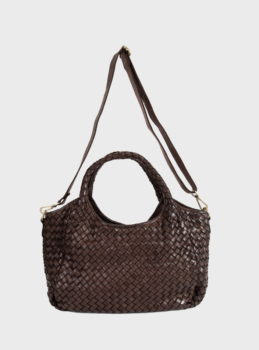 Philippe Lang Leather Tote Bag - Dark Brown