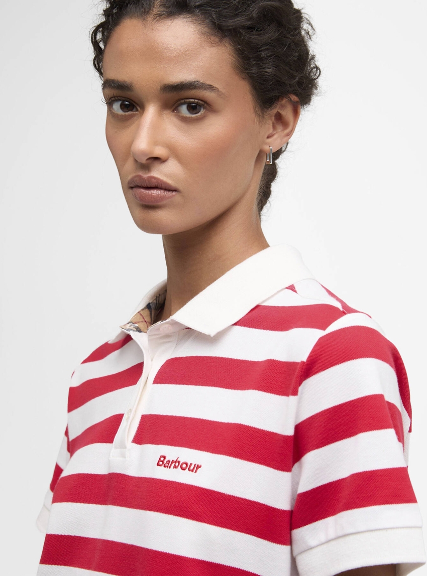 Barbour Ashbourne Striped Polo Shirt - Red