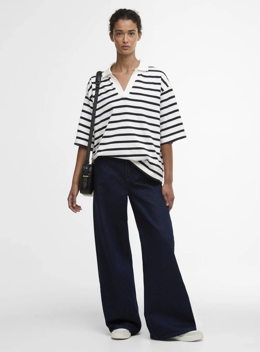 Barbour Inez Striped T-Shirts - Navy