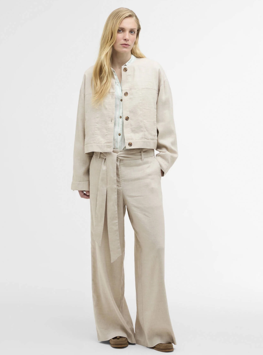 Barbour Gabby Collarless Overshirt - Pumice Stone