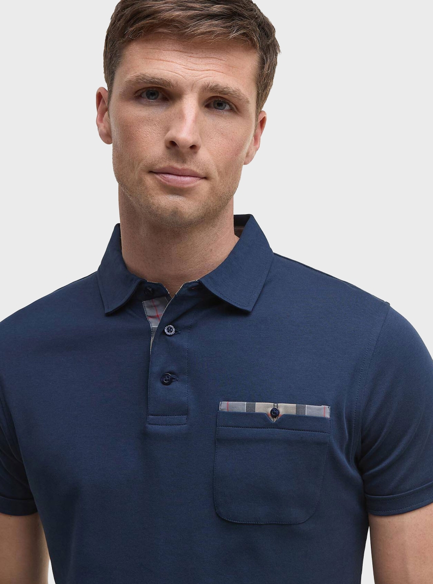 Barbour Corpatch Tailored Short-Sleeved Polo Shirt - Navy