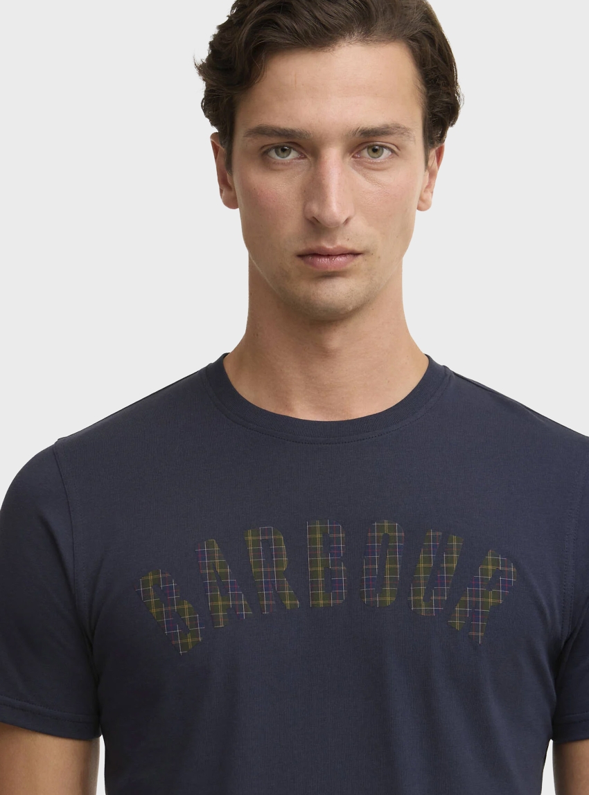 Barbour Berwick Tartan T-Shirt - Navy