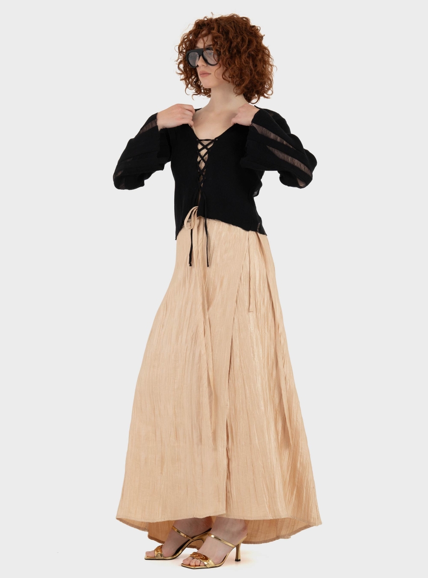 Ioanna Kourbela '"Moonlight Reflections" Maxi Wrap Skirt - Gold