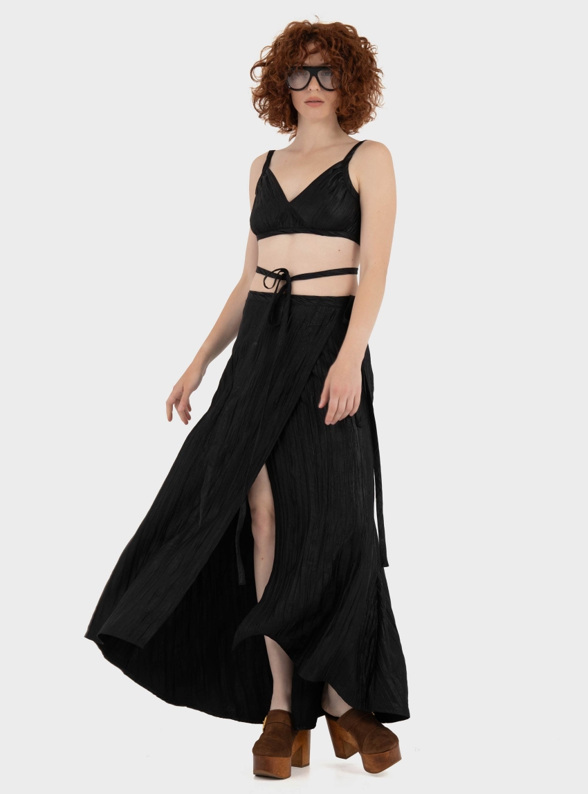 Ioanna Kourbela '"Moonlight Reflections" Wrap Bustier - Black