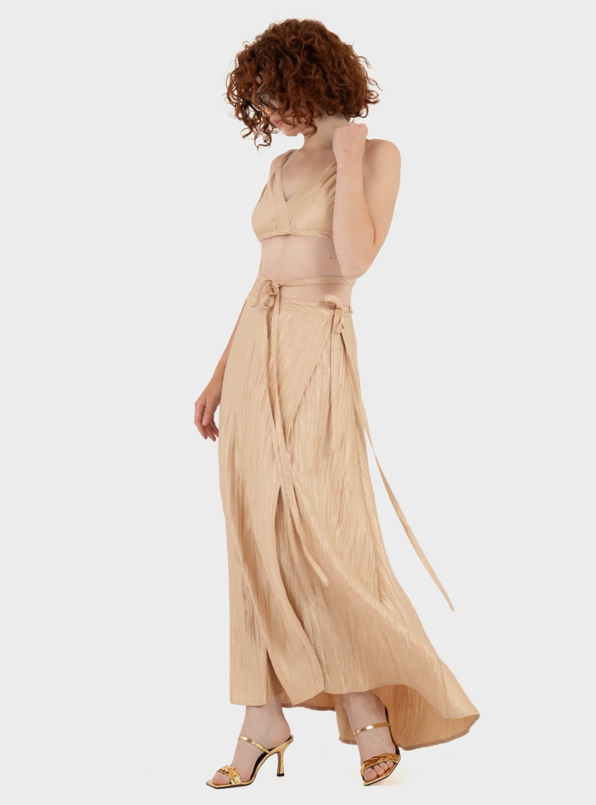 Ioanna Kourbela '"Moonlight Reflections" Wrap Bustier - Gold