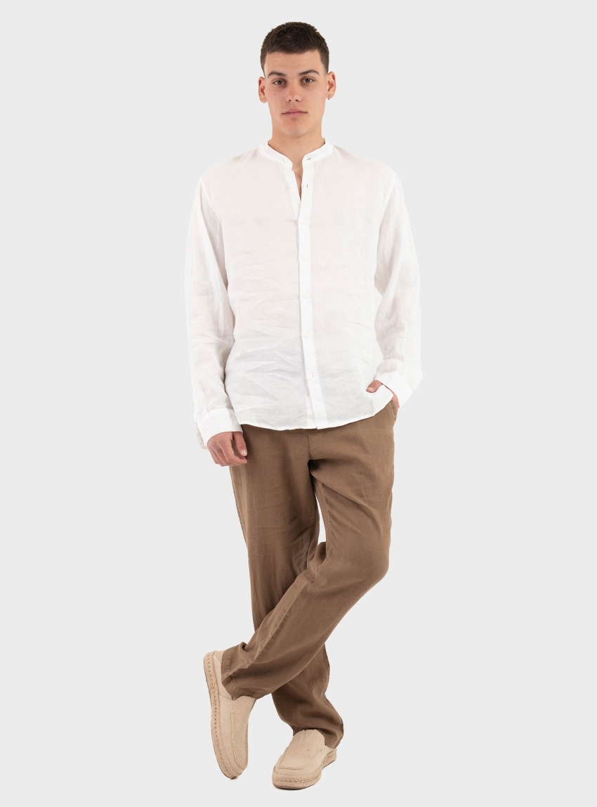 Keeling Mao Linen Shirt - White