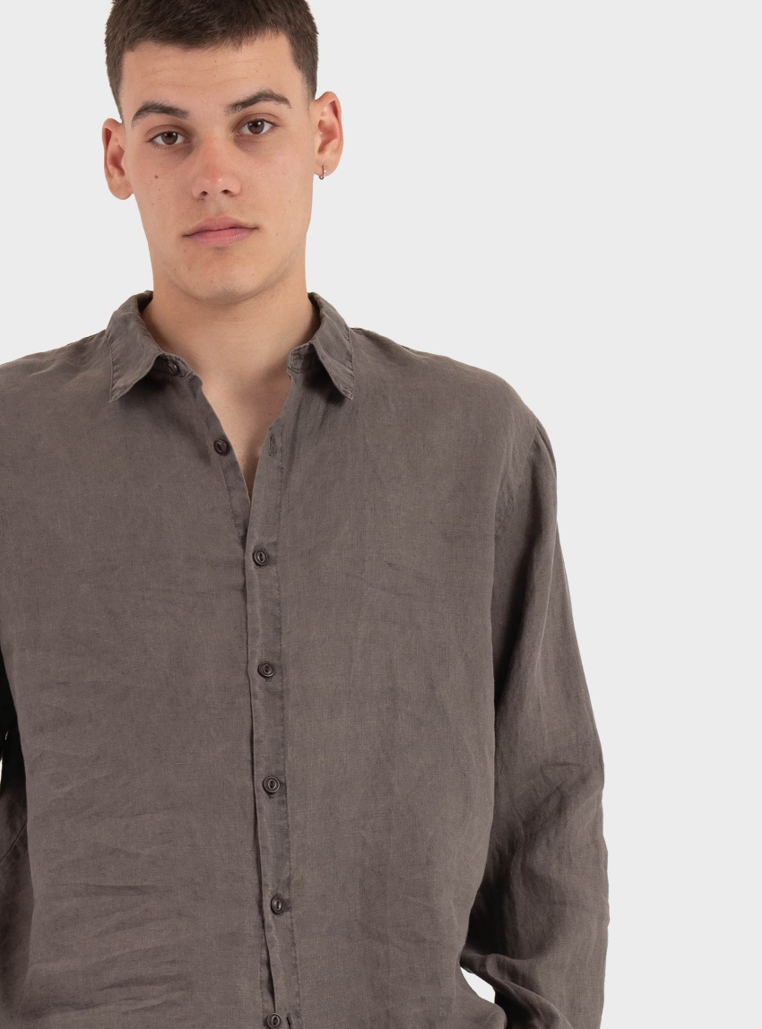 Keeling Linen Shirt - Brown