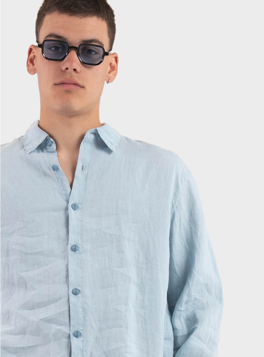 Keeling Linen Shirt - Sky Blue