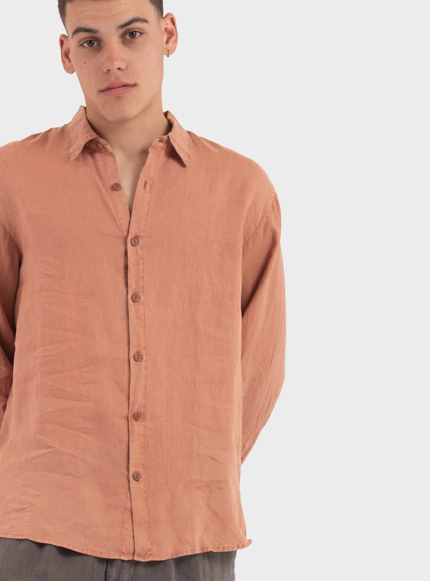 Keeling Linen Shirt - Peach