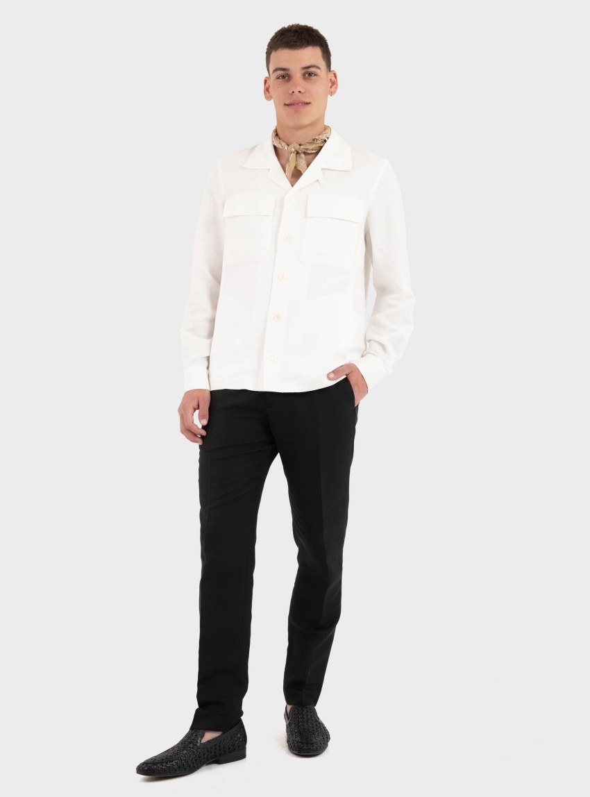 Antony Morato Regular Fit Linen Viscose Blend Trousers Julian - Black