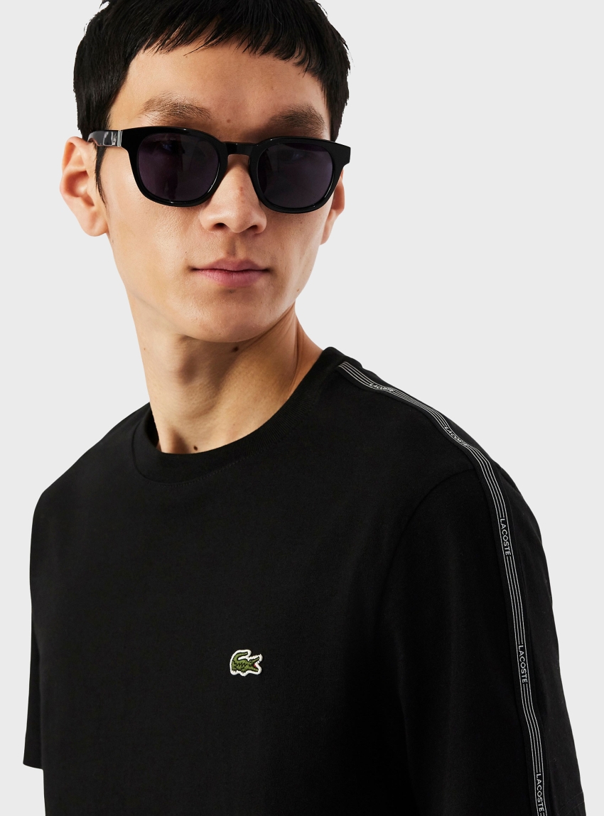 Lacoste Branded Stripe Band T-shirt - Black