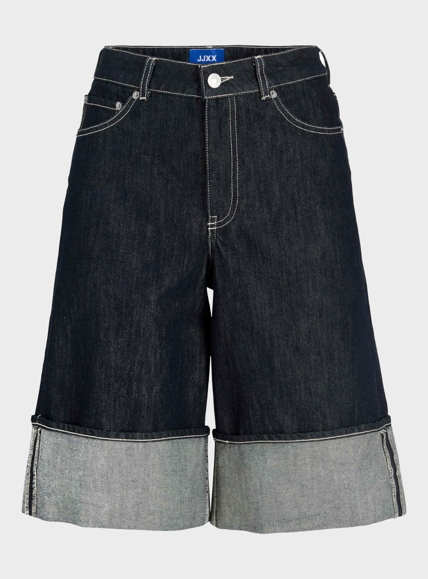 JJXX Tokyo Vega Long High Waist Shorts R336 - Unwashed Denim