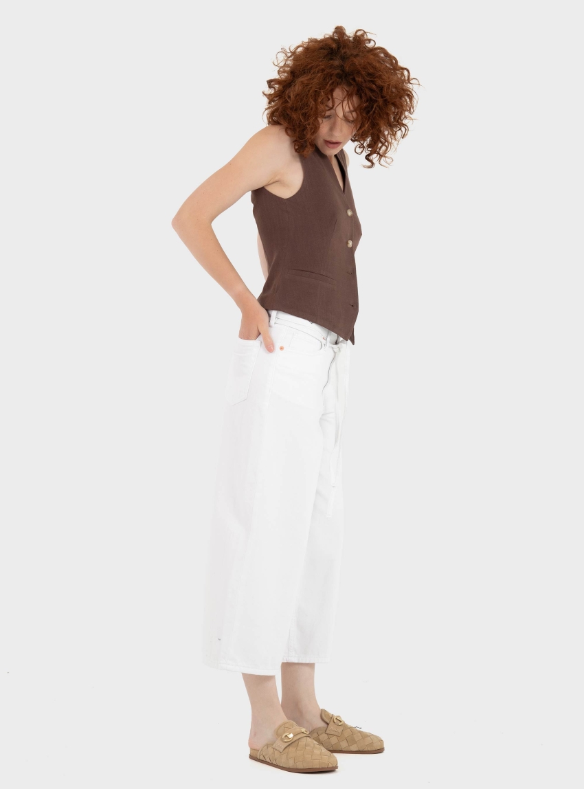 Only Gianna Mid Waist Culottes - White