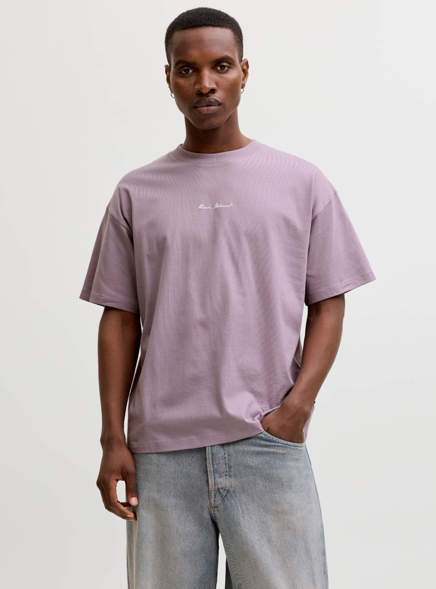 Jack & Jones Jcodust Script Back Tee - Purple