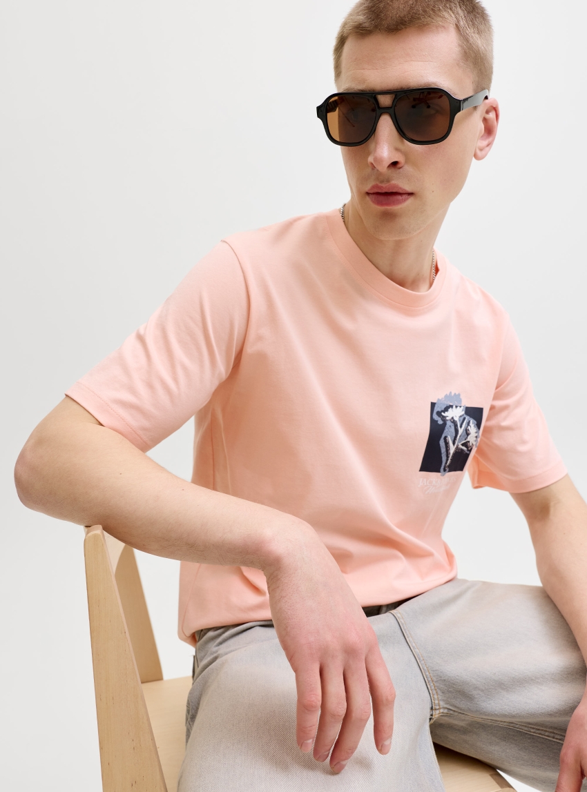 Jack & Jones Montauk Chestie Tee - Peach