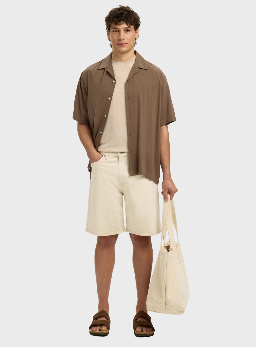 Selected Reg Alex 704 Denim Shorts - Ecru