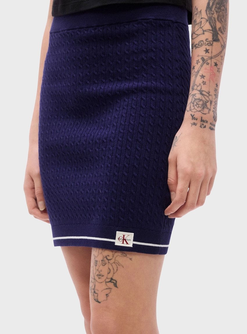 Calvin Klein Microcable Mini Skirt - Blue