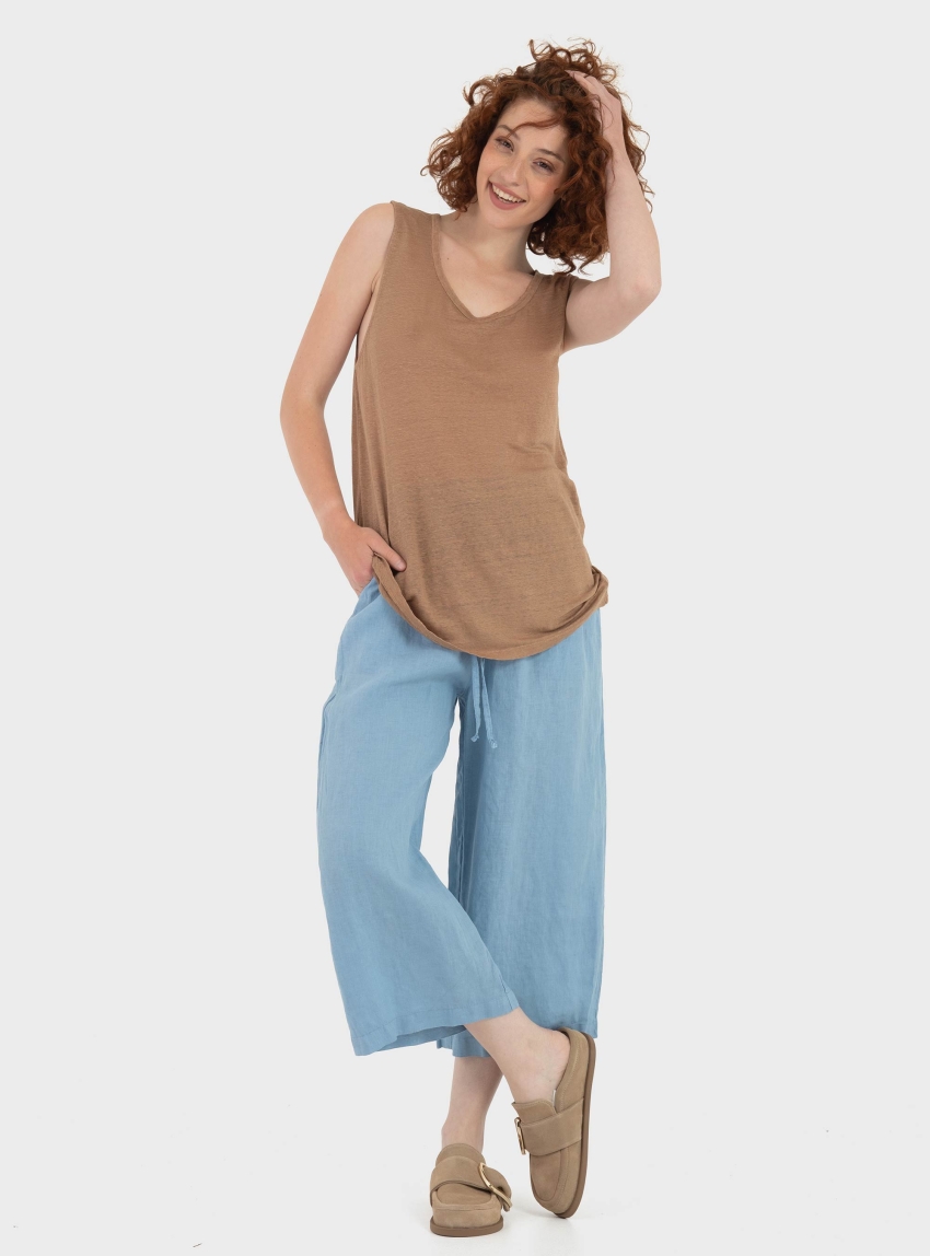 Keeling Loose Tank Top - Dark Beige