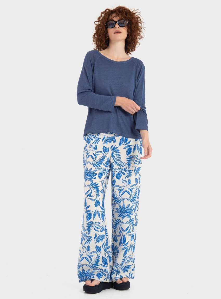 Keeling Cropped Blouse - Indigo
