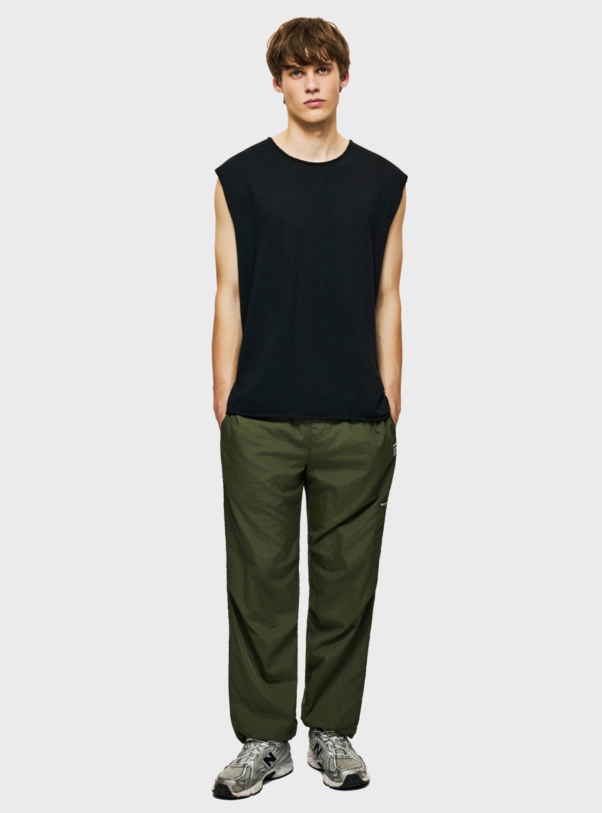 Dirty Laundry Slub Tank Top With Raw Edges - Black