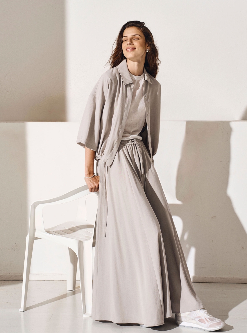 Drykorn Lainay Relaxed Fit Cropped Shirt - Grey