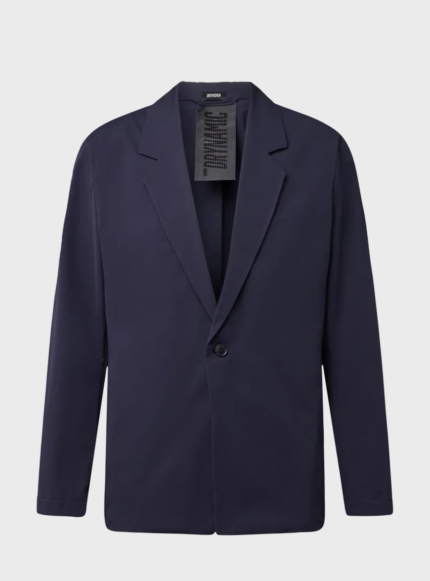 Drykorn Nolen Single Button Blazer With Notch Lapel - Blue