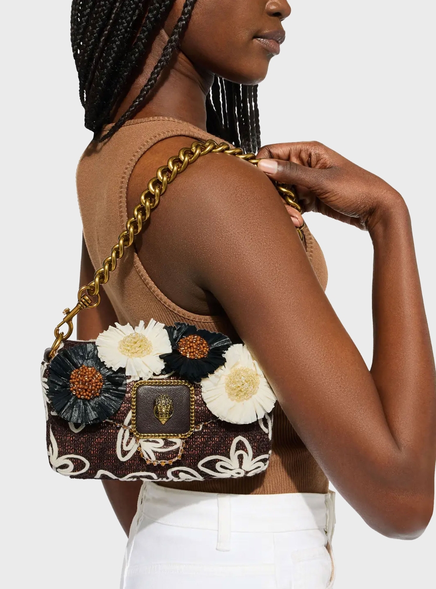 Kurt Geiger Mini Pimlico Flower Bag - Dark Brown