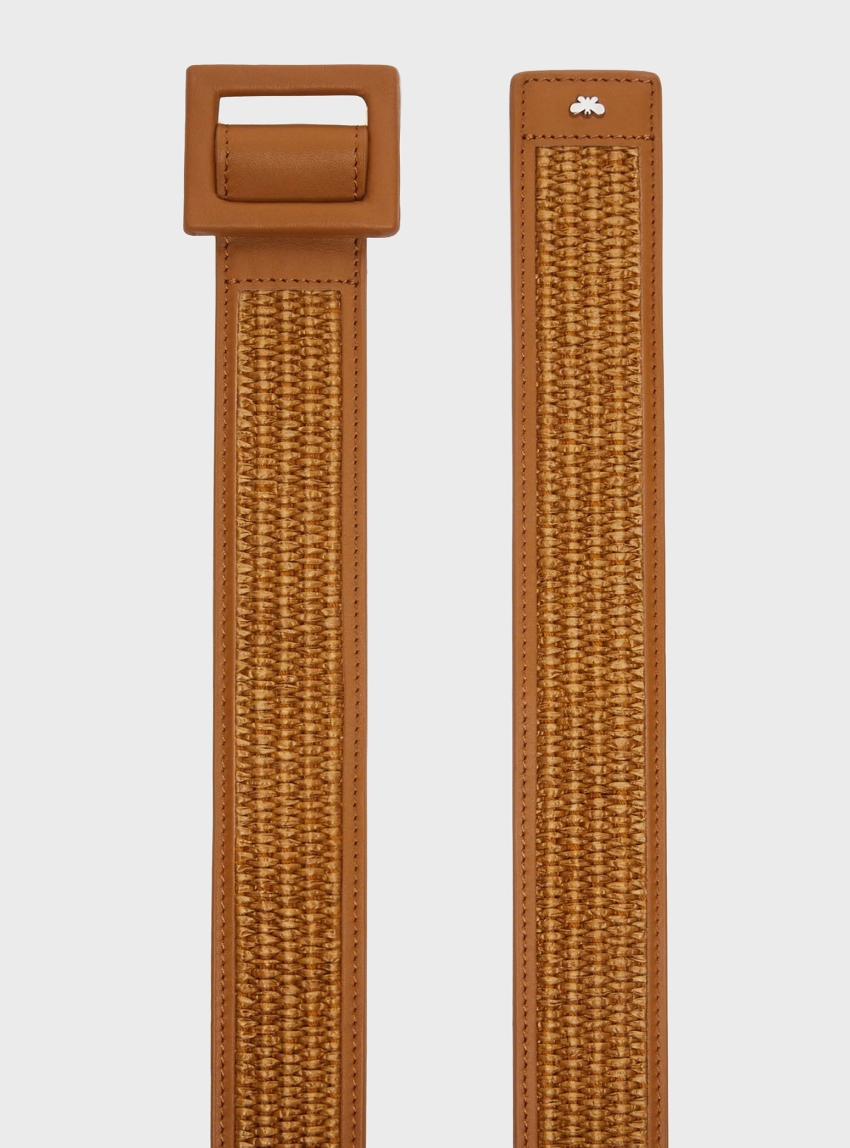 Weekend Max Mara Raffia effect belt - Rust