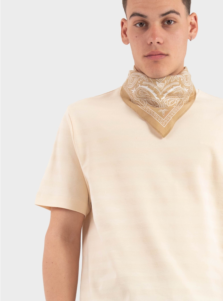 Gant Texture Stripe Regular Fit T-Shirt - Ivory
