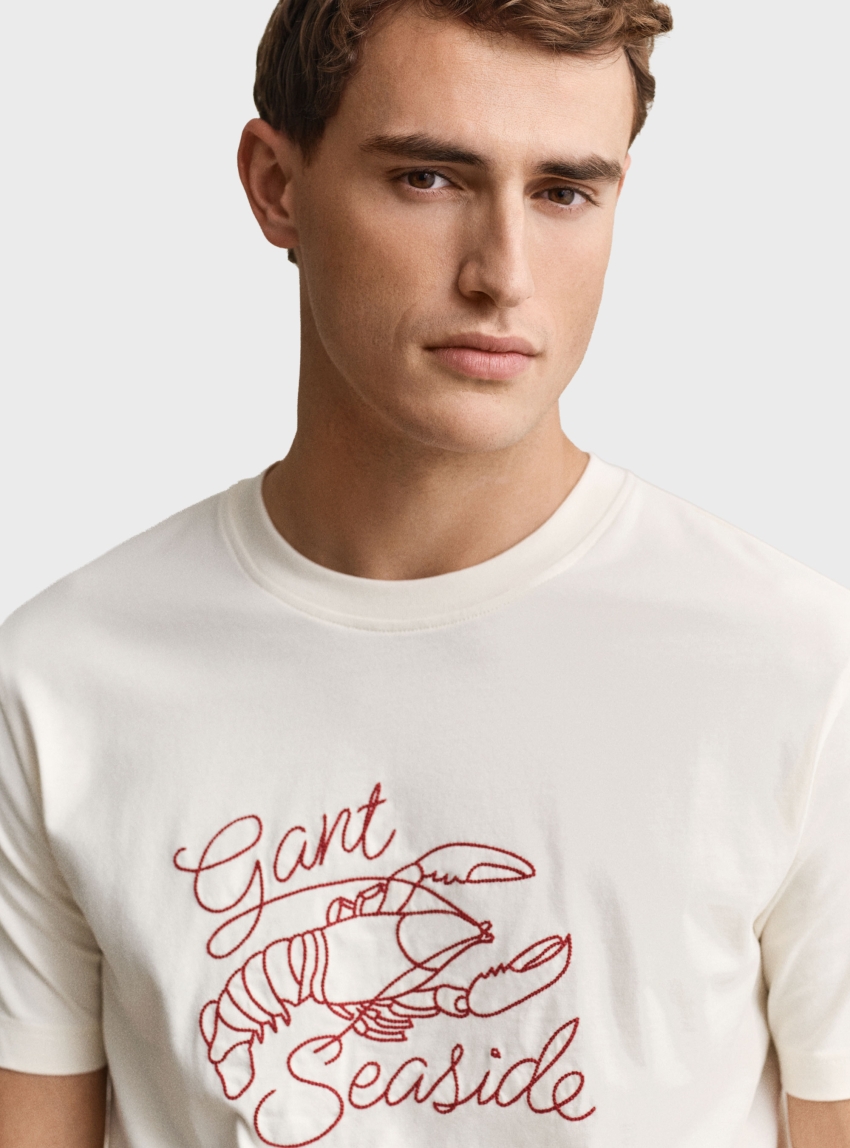Gant Spray Graphic T-Shirt - Cream