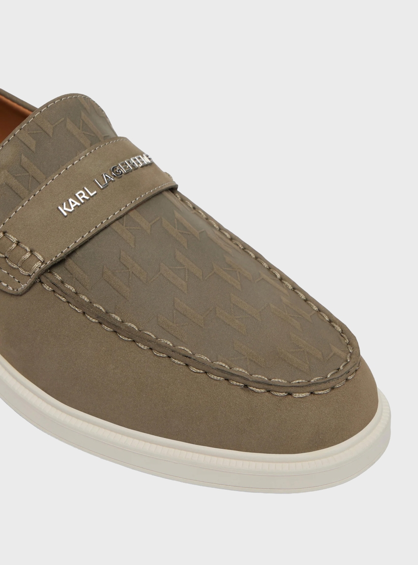 Karl Lagerfeld Kori Monogram Loafers - Light Olive