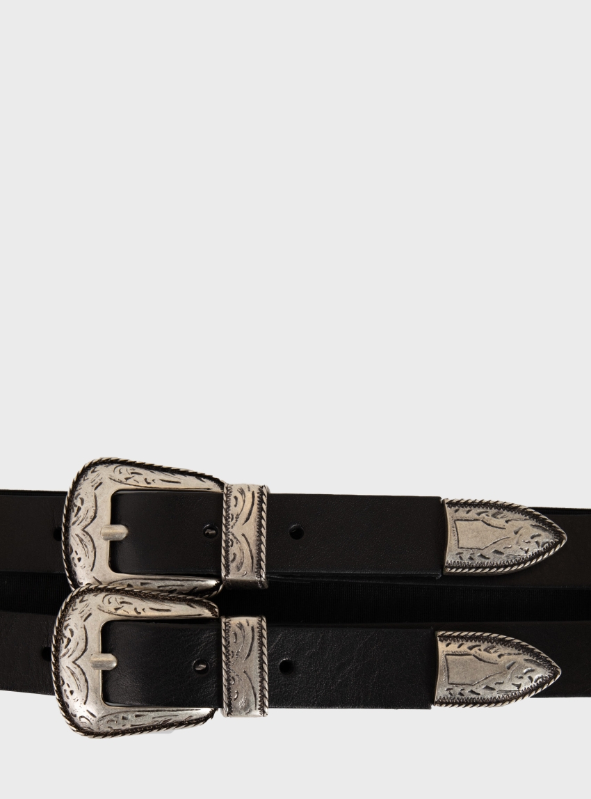 Philia Loft Two Buckle Belt - Black