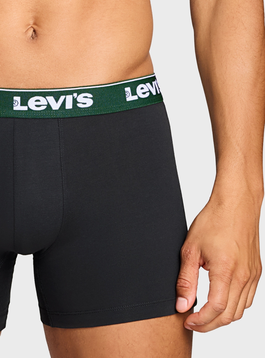 Levis 3-Pack Repeat Logo Boxer Briefs - Black