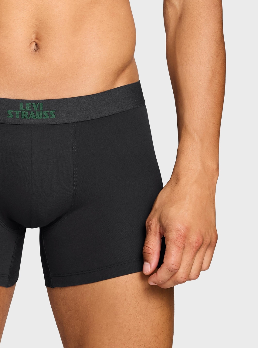 Levis 2-Pack Newapaper Boxer Briefs - Black