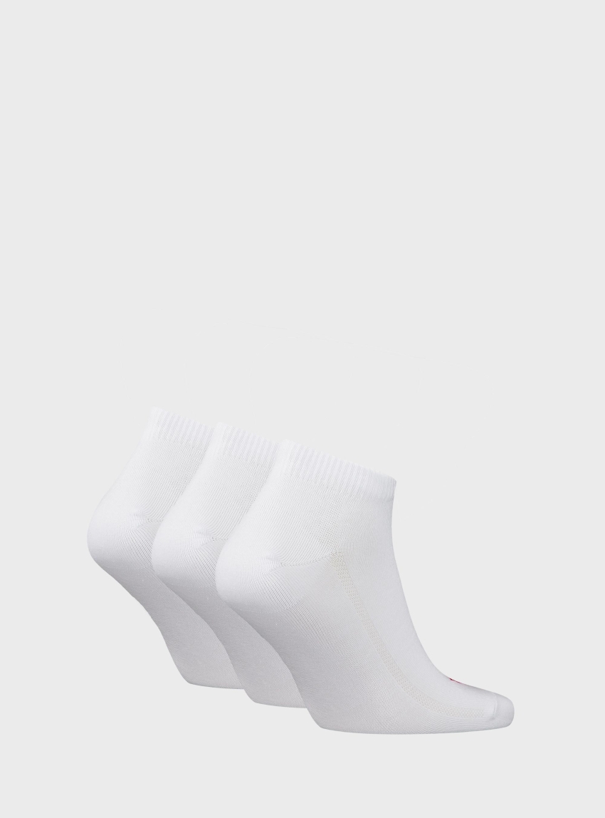 Levis 3-Pack Low Cut Batwing Logo Socks - White