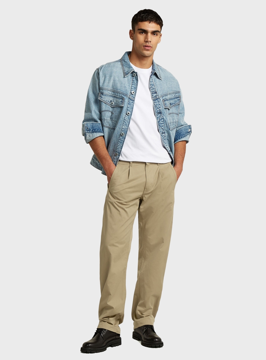 G-Star Pleated Loose Tapered Chino - Beige