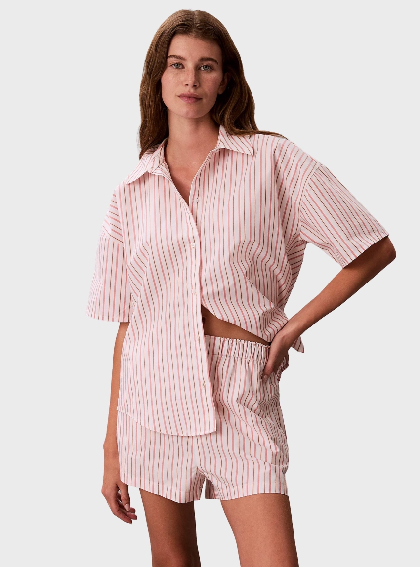 Calvin Klein Cotton Poplin Shorts - Peach