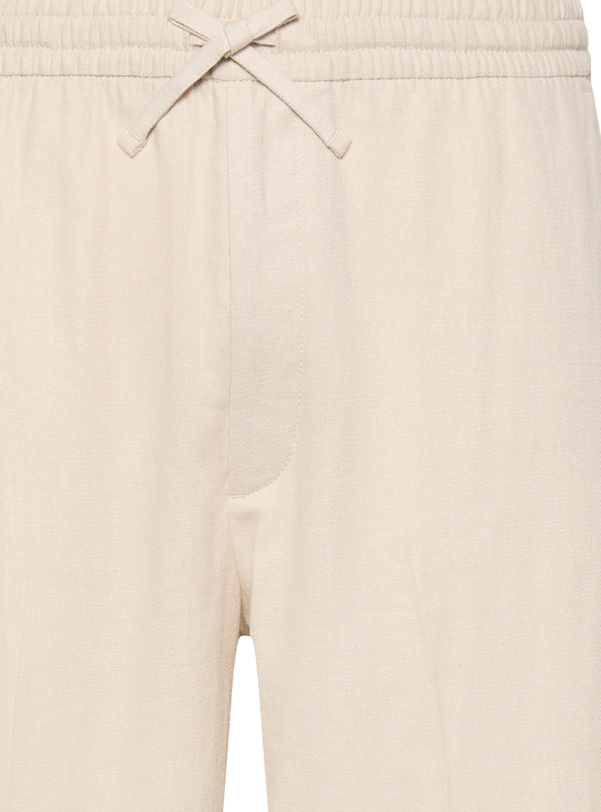 Calvin Klein Linen Cotton Drawstring Trousers - Ecru