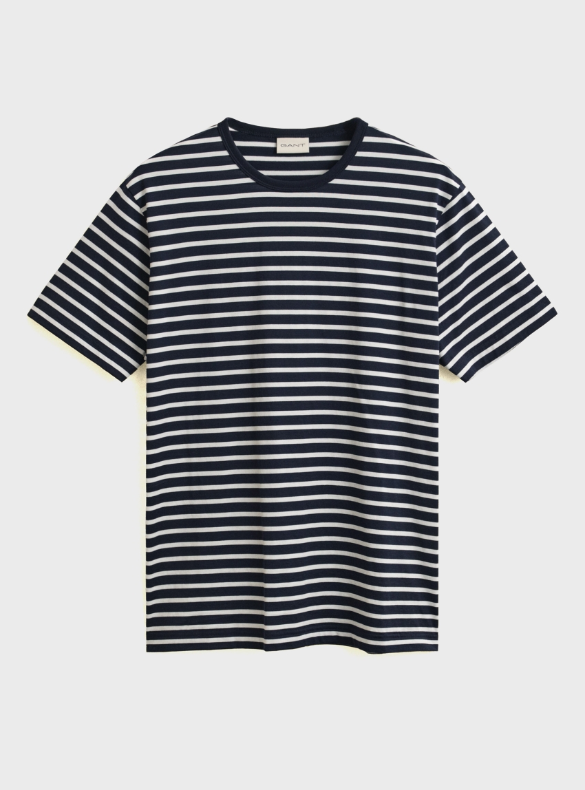 Gant Pima Cotton Striped T-Shirt - Blue