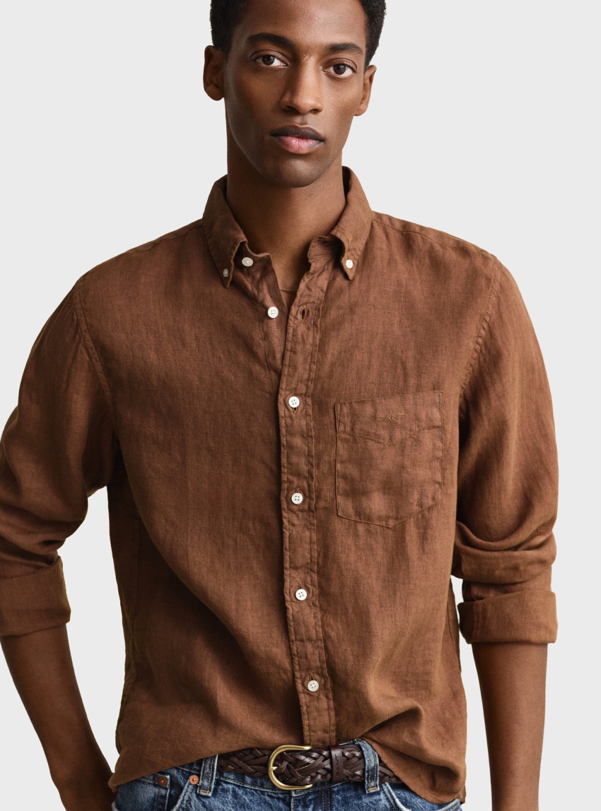 Gant Linen Shirt - Brown