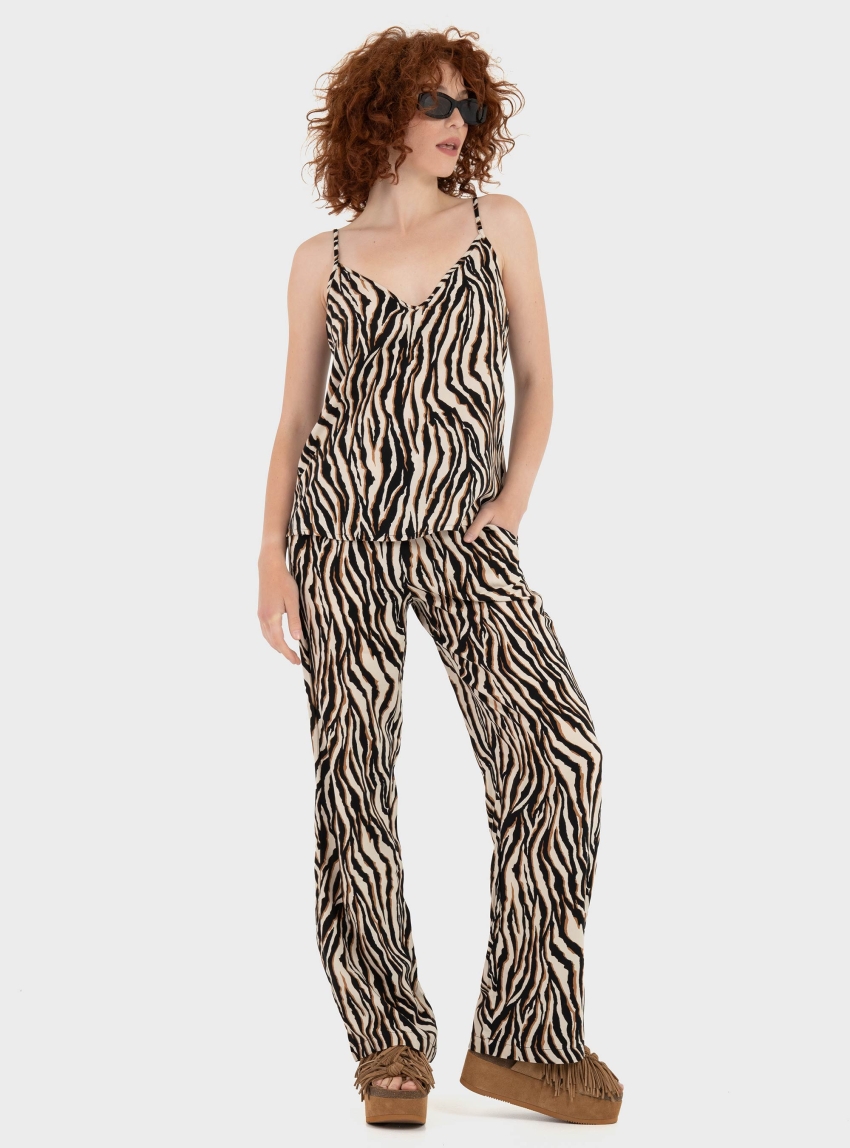 Vero Moda Easy Joy V-Neck Singlet - Zebra Print
