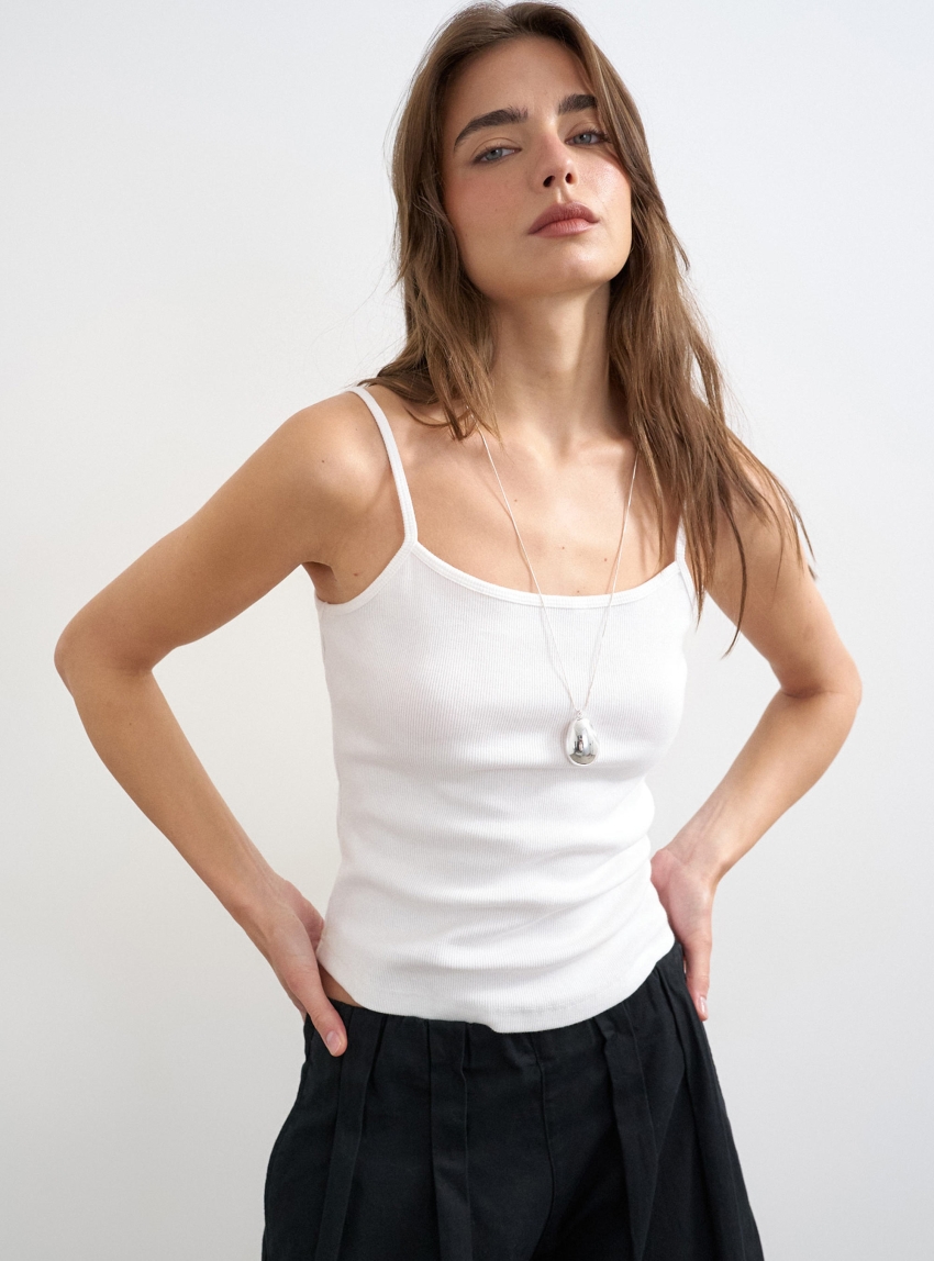 Topshop Alfrida Tank Top - White