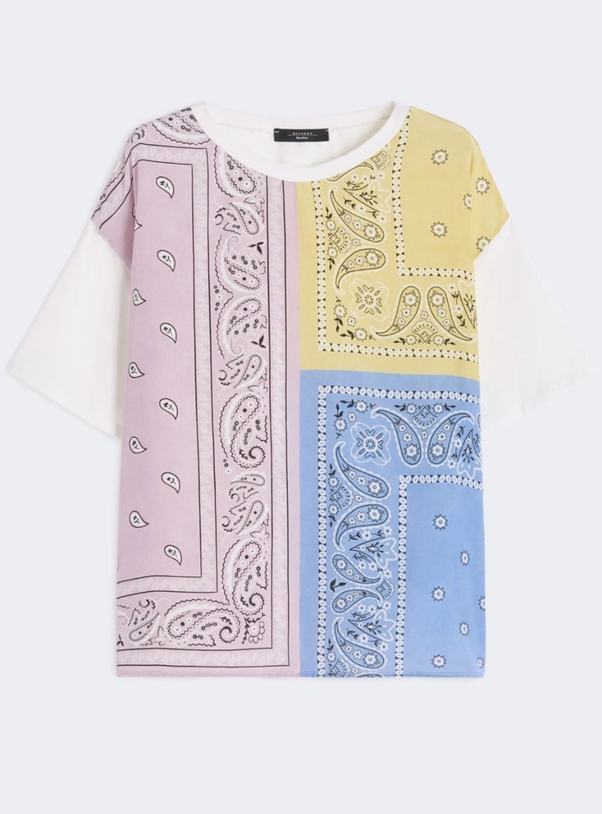 Weekend Max Mara Printed silk and stretch cotton jersey T-shirt - Multi Colors