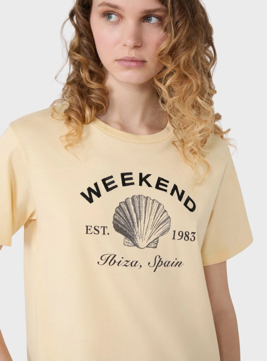 Weekend Max Mara Jersey T-shirt with graphics - Yellow
