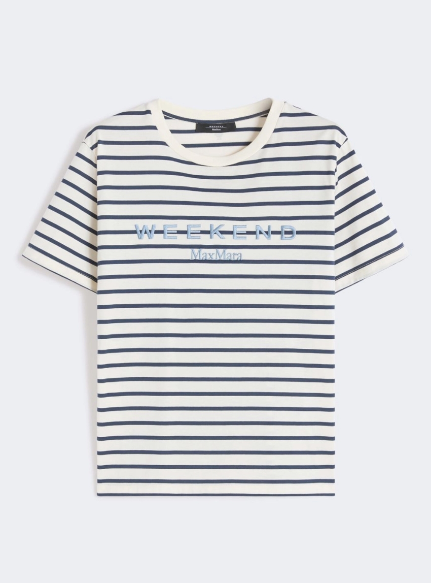 Weekend Max Mara Jersey T-shirt with graphics - Striped Blue