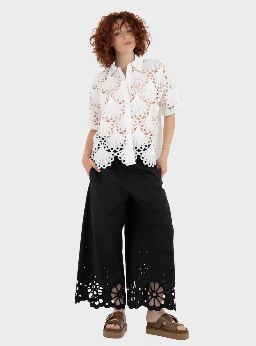 Mei Mei J Wide Leg Linen Pants - Black