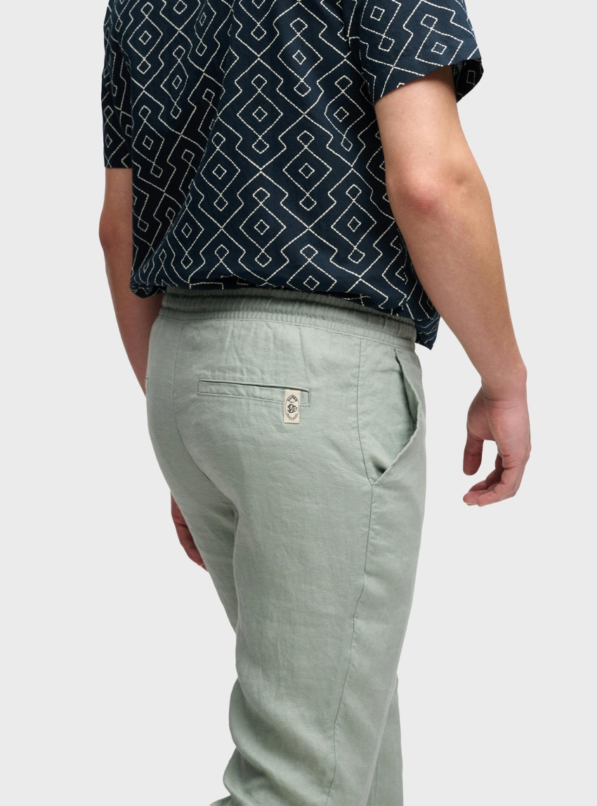 Superdry Merchant Linen Pants - Pale Green