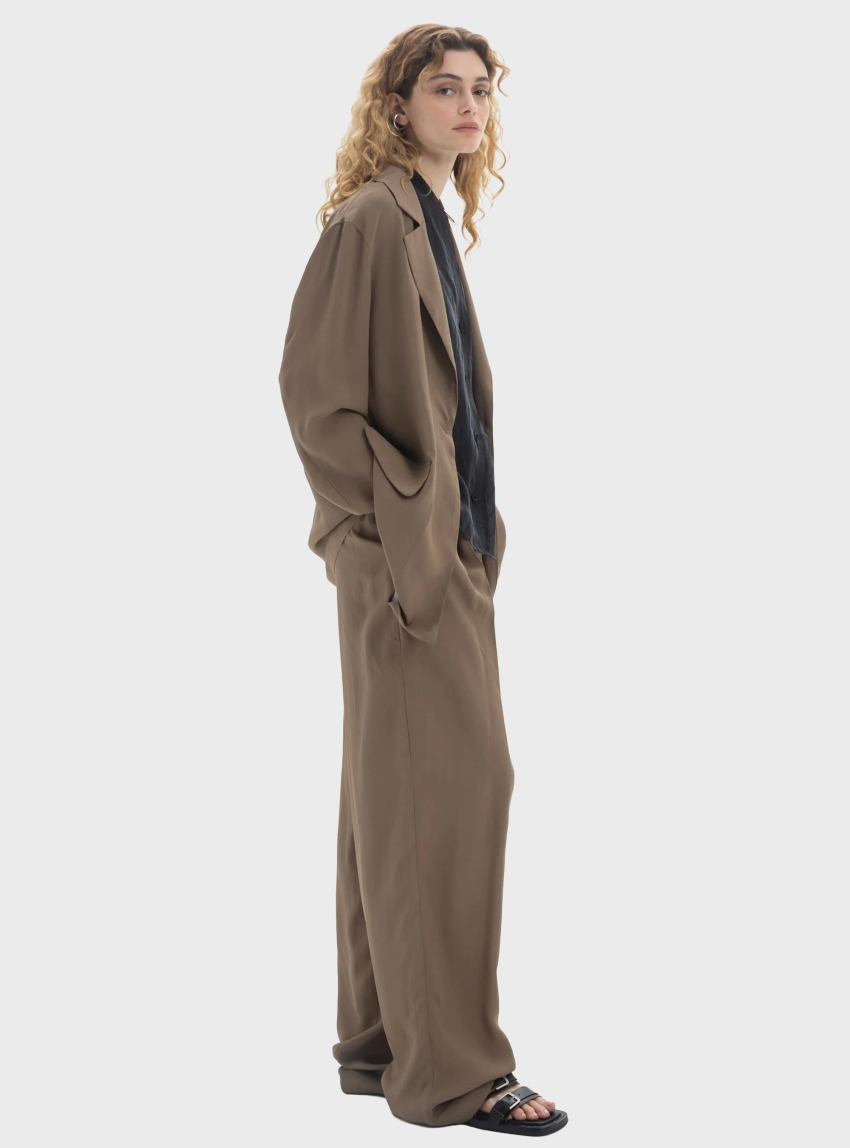 Black & Black  Loose Pants - Khaki