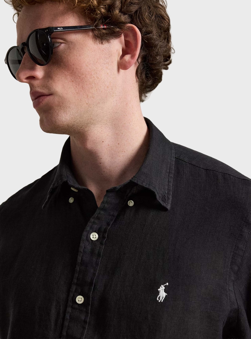 Polo Ralph Lauren Custom Fit Linen Shirt - Black